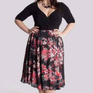 Igigi Plus size 14/16 black and multicolored dress.
